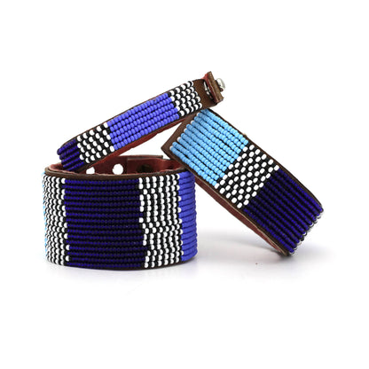 Swahili Coast: Small Blue Atlas Leather Cuff