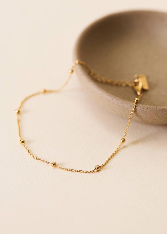 JaxKelly - Gold Ball Anklet - 18k Gold Plated