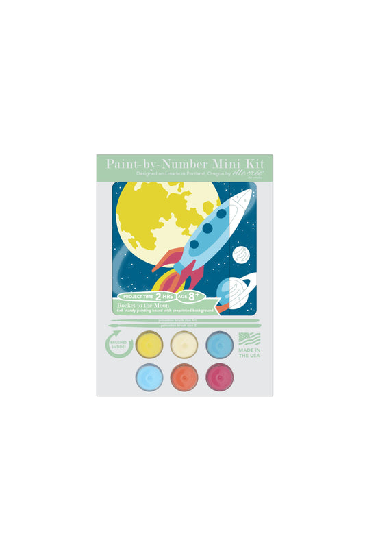 Elle Crée (She Creates): KIDS MINI Rocket to the Moon Paint-by-Number Kit