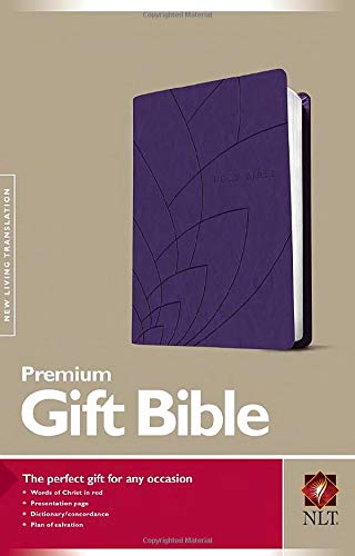 Premium Gift Bible NLT, Petals (Red Letter, LeatherLike, Purple)