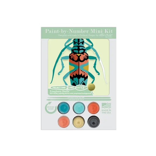 Elle Crée (She Creates): Kids Mini Longhorn Beetle Paint-By-Number Kit