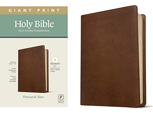 NLT Personal Size Giant Print Holy Bible (Red Letter, LeatherLike, Rustic Brown): Includes Free Access to the Filament Bible App Delivering Study Notes, Devotionals, Worship Music, and Video