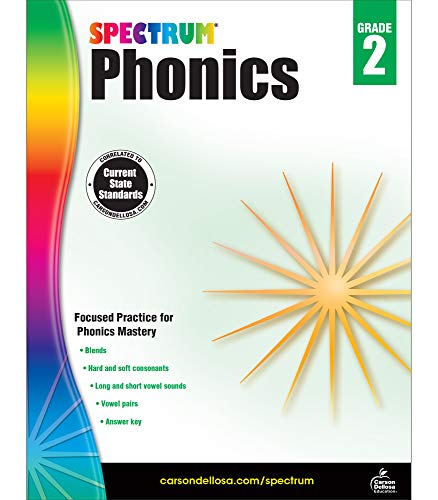 Spectrum Phonics 2nd Grade Workbook—State Standards for Blends, Consonants, Vowel Sounds and Pair Practice With Answer Key for Homeschool or Classroom (160 pgs)