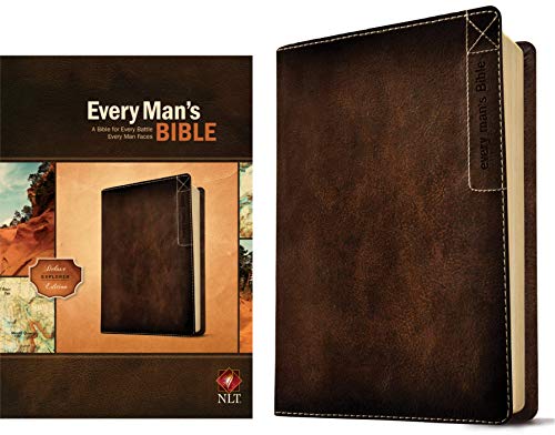 Every Man's Bible: New Living Translation, Deluxe Explorer Edition (LeatherLike, Brown) – Study Bible for Men with Study Notes, Book Introductions, and 44 Charts