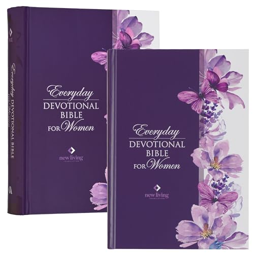 NLT Holy Bible Everyday Devotional Bible for Women New Living Translation, Purple Floral Printed, Flexible Daily Bible Reading Plan Options (NLT Womens Devo Editions)