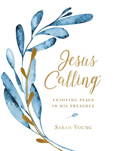 Jesus Calling, Enjoying Peace in His Presence, large text cloth botanical, with full Scriptures