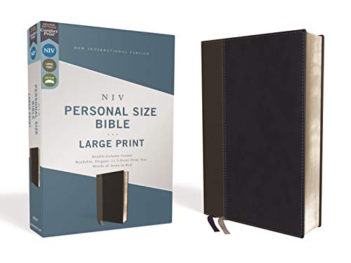 NIV, Personal Size Bible, Large Print, Leathersoft, Black, Red Letter, Comfort Print