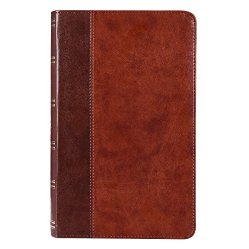 KJV Holy Bible, Giant Print Standard Bible, Two-Tone Brown Faux Leather Bible w/Ribbon Marker, Red Letter Edition, King James Version