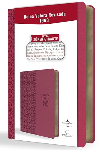 Biblia Reina Valera Revisada 1960 letra súper gigante, símil piel fucsia rosada / Spanish Bible RVR 1960 Super Giant Print, Fuchsia Pink Leathersoft (Spanish Edition)