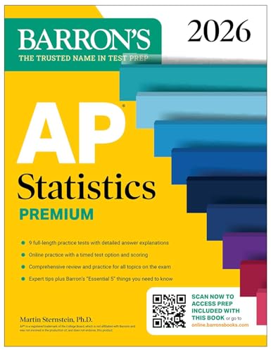 AP Statistics Premium, 2026: Prep Book with 9 Practice Tests + Comprehensive Review + Online Practice (Barron's AP Prep)