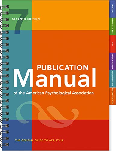 Publication Manual of the American Psychological Association (7th Edition, 2020 Copyright)