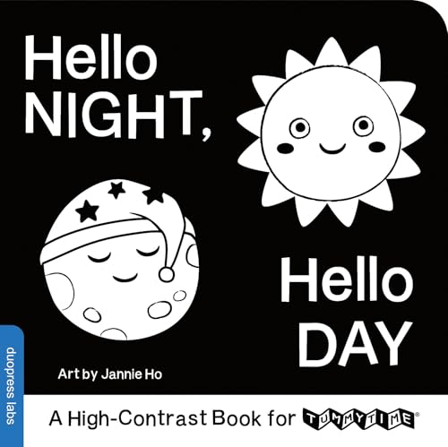 Hello Night, Hello Day: A Fold-Out High-Contrast Baby Board Book Perfect for Tummy Time (High-Contrast Books, 8)