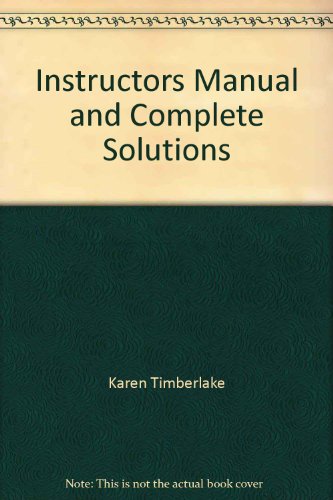 Instructor's Manual and Complete Solutions to accompany Chemistry An Introduction to General, Organic, and Biological Chemistry