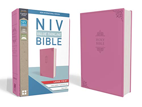 NIV, Value Thinline Bible, Large Print, Leathersoft, Pink, Comfort Print