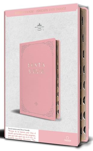Biblia RVR 1960 letra grande tamaño manual, Piel rosada con índice / Spanish Bible RVR 1960 Handy Size Large Print Leathersoft pink with index (Spanish Edition)