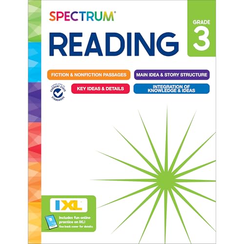 Spectrum Reading 3rd Grade Workbooks, Activity Book Covering Nonfiction and Fiction Passages, Story Structure, Identifying Main and Key Ideas, and more, Classroom or Homeschool Curriculum