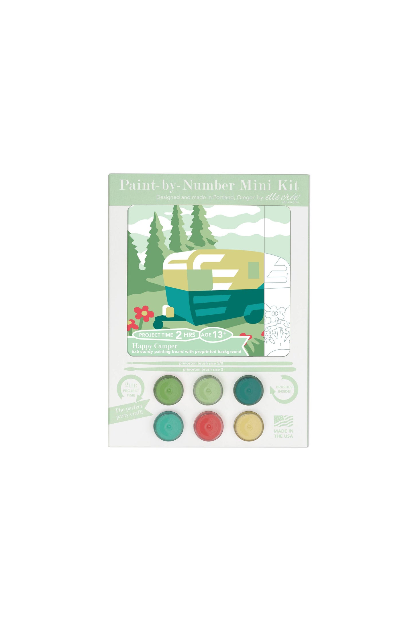 Elle Crée (She Creates): Happy Camper MINI Paint-by-Number Kit