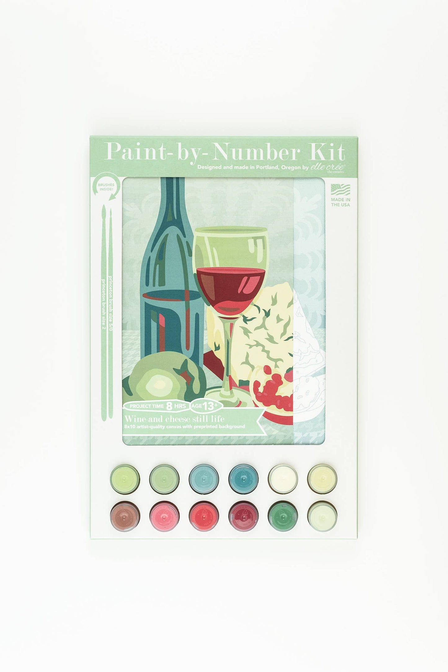 Elle Crée (She Creates): Wine & Cheese Still Life Paint-by-Number Kit