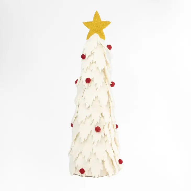 The Winding Road: Christmas Decor White Felt Christmas Tree Assorted Sizes