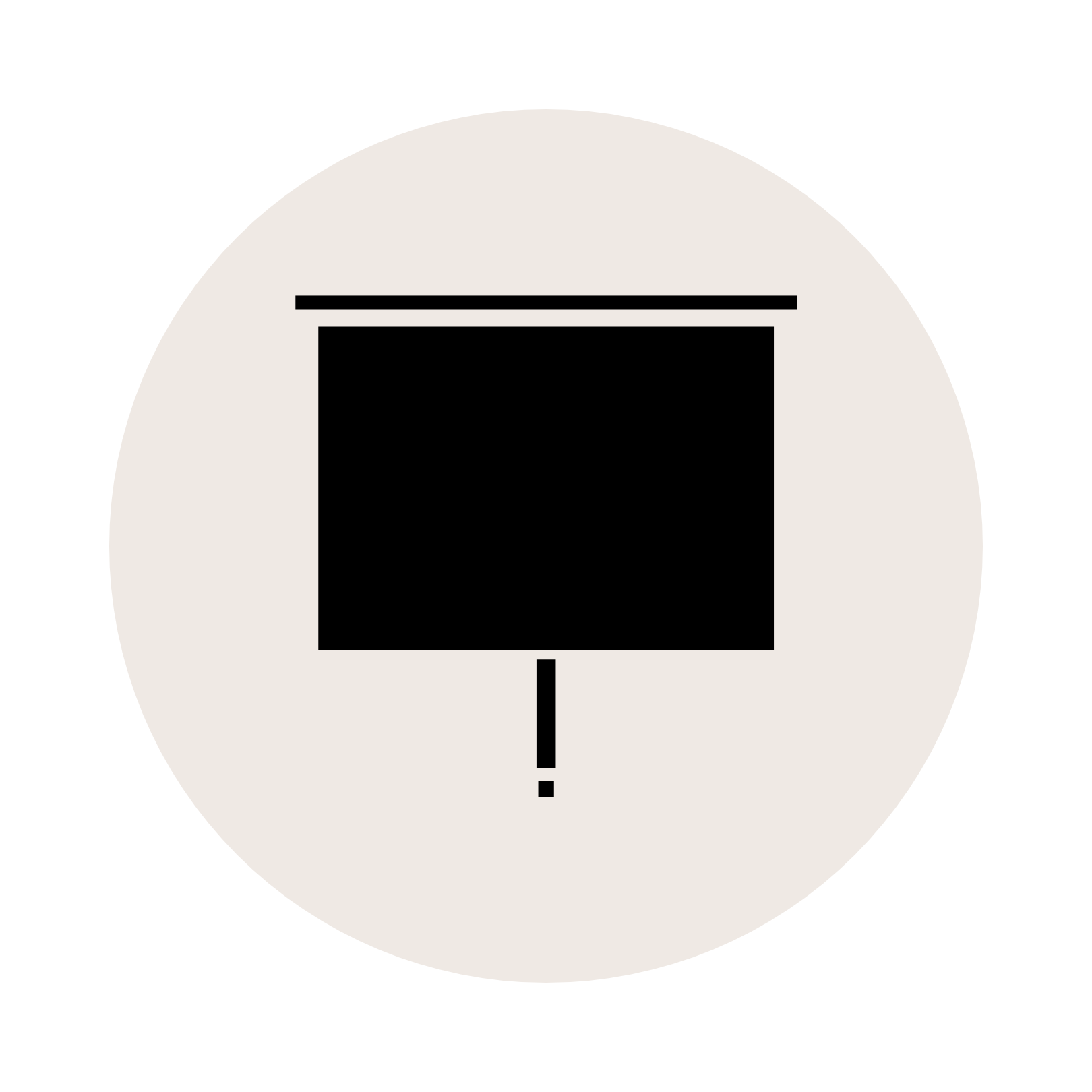 A monochrome projector icon featuring a black and white color scheme