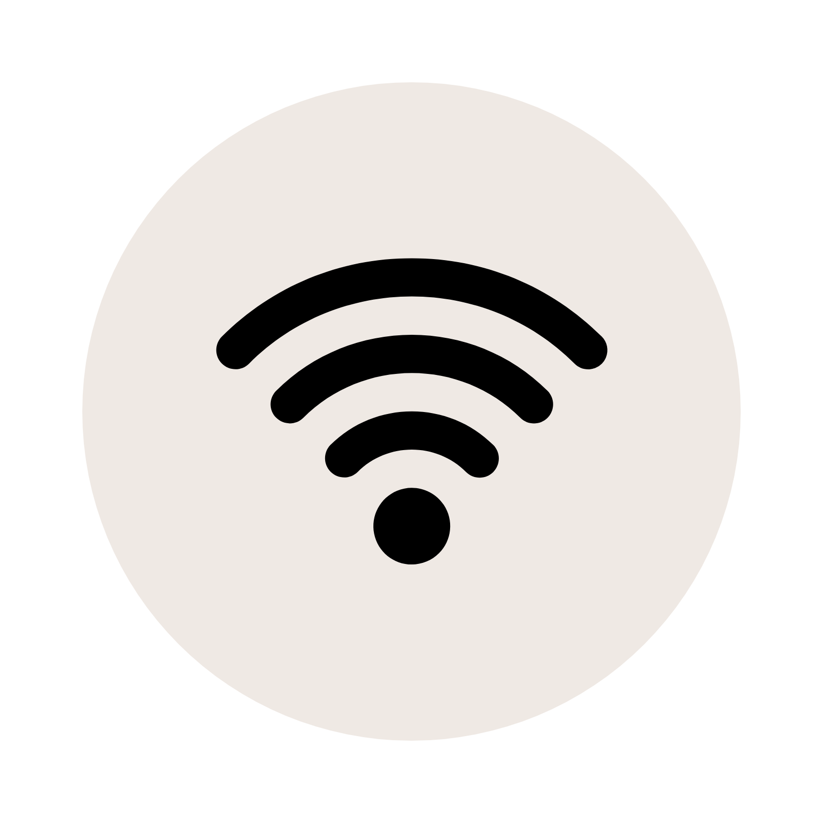 A white background with a wifi icon, symbolizing wireless connectivity