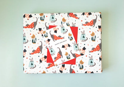 Joy Paper Co.:  Holiday Cats Wrapping Paper Continuous Roll