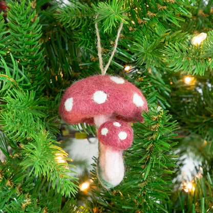 The Winding Road: Felt Mushroom Ornaments  6 Assorted