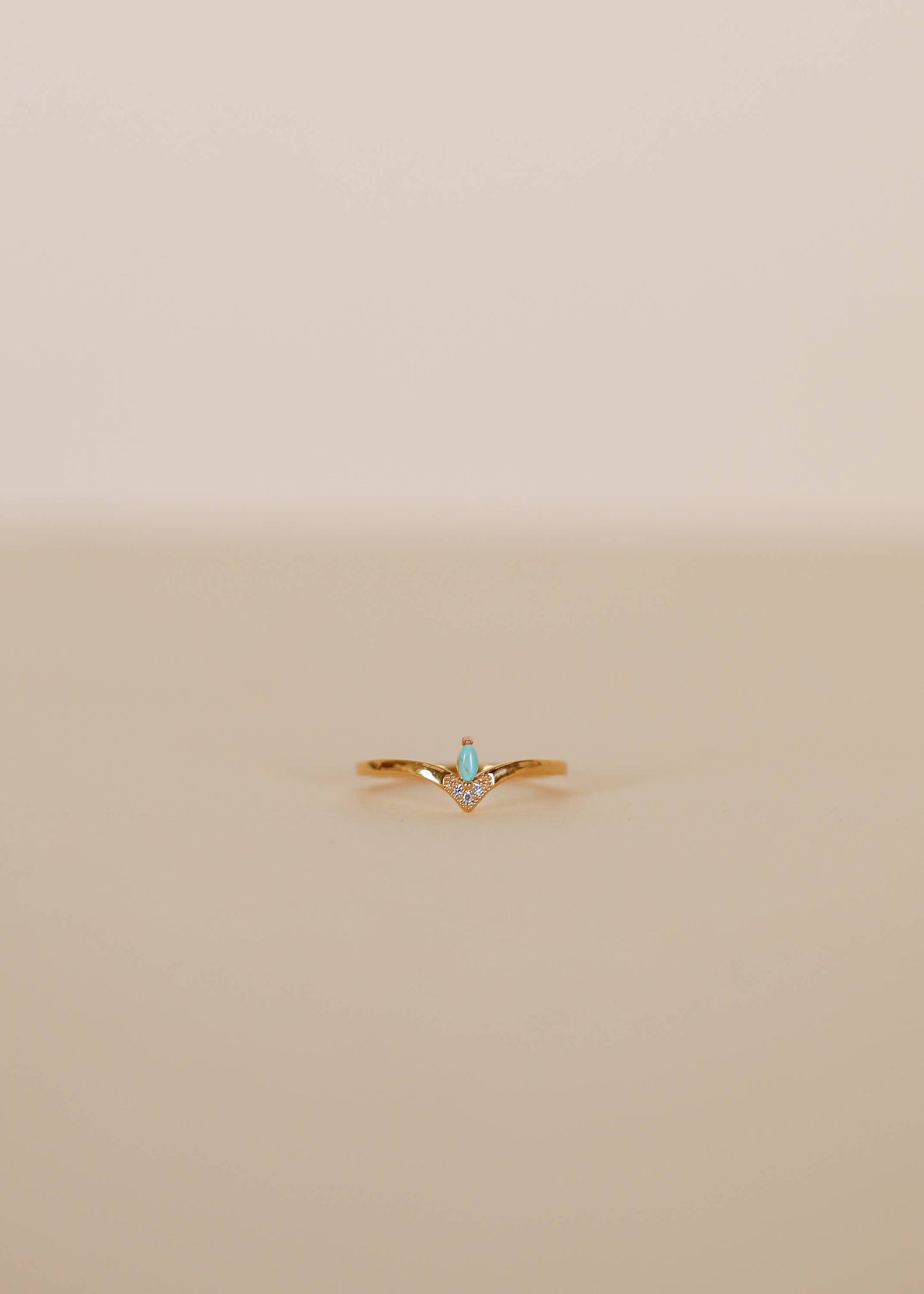 JaxKelly - Gold Rings - Floating Gemstone - Turquoise & CZ