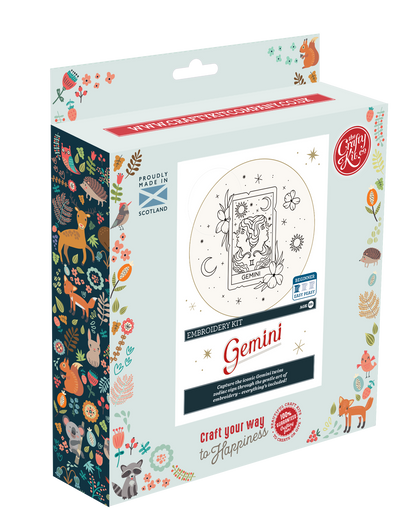 The Crafty Kit Company: Signs of Zodiac - Gemini Embroidery Kit