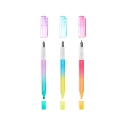 OOLY: Writer's Duo Double-Ended Fountain Pens + Highlighters (Set)