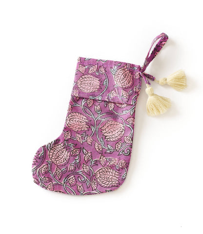 Matr Boomie Fair Trade: Cotton Mini Holiday Stocking - Assorted Hand Block Print