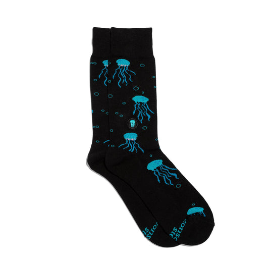 Conscious Step: Socks that Protect Oceans (Black Jellyfish)