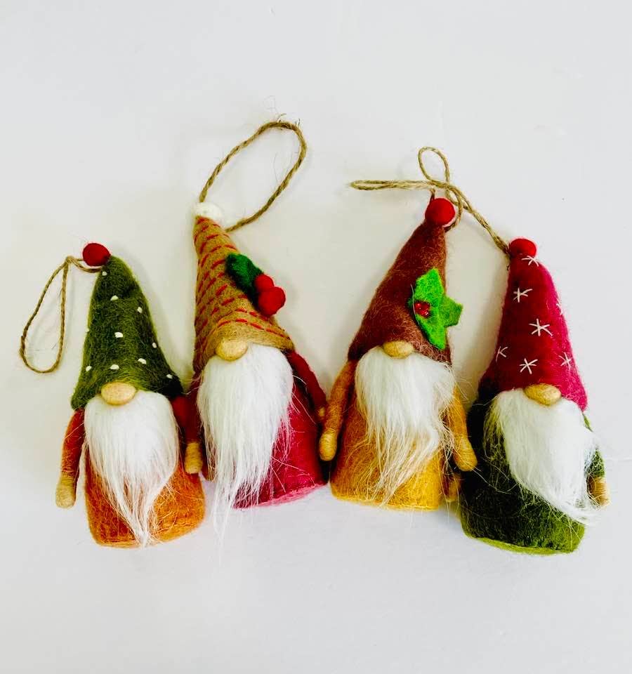 The Winding Road: Ornament Felt Gnome , Multi Color