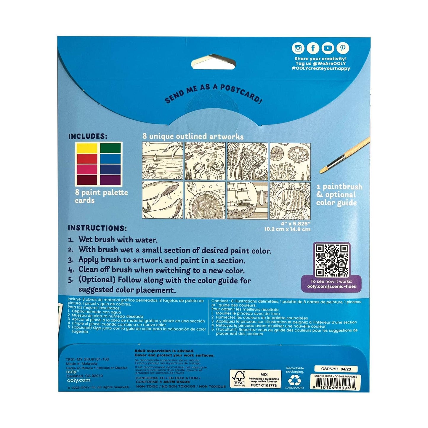 OOLY: Scenic Hues D.I.Y. Watercolor Kit Ocean Paradise