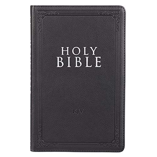 KJV Holy Bible, Value Gift and Award Thinline Bible, Black Faux Leather Bible w/One Year Bible Reading Plan, King James Version