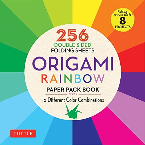 Origami Rainbow Paper Pack Book: 256 Double-Sided Folding Sheets (Includes Instructions for 8 Projects)