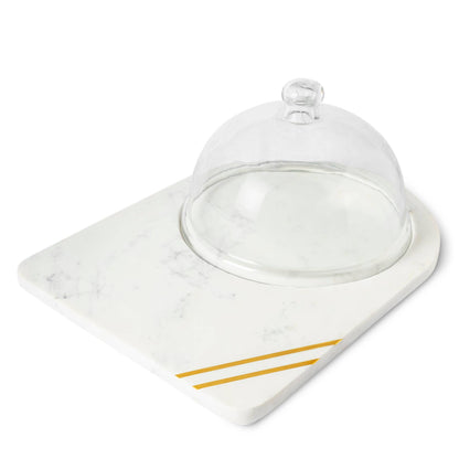 Gauri Kohli: Bavaria Marble Cheese Board with Glass Cloche