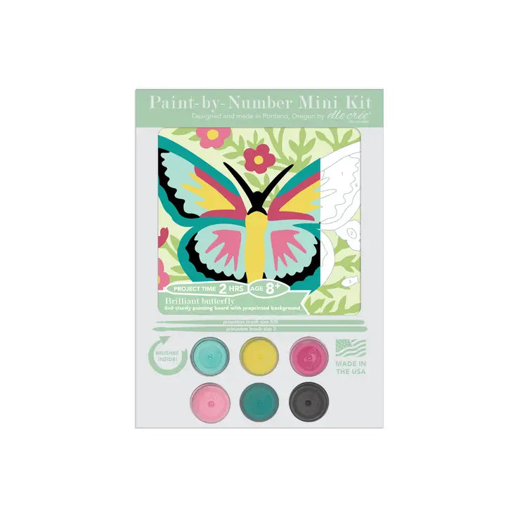 Elle Crée: Kids Mini Brilliant Butterfly Paint-By-Number Kit