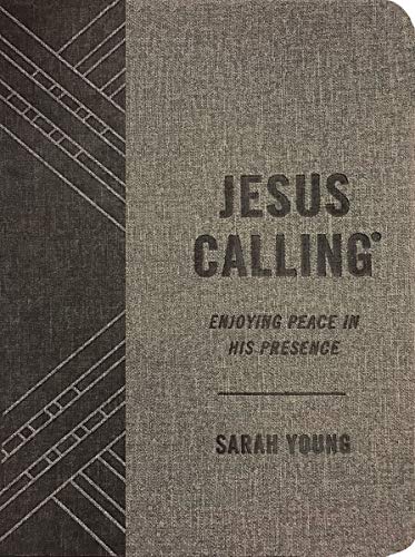 Jesus Calling, Enjoying Peace in His Presence, textured gray leathersoft, with full Scriptures