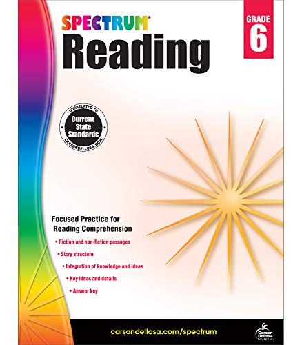 Spectrum Paperback Reading Workbook, Grade 6, Ages 11-12