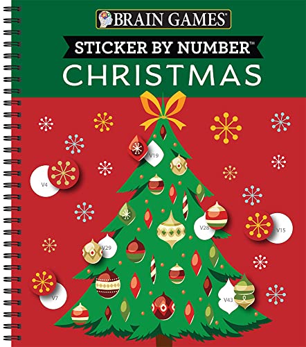 Brain Games - Sticker by Number: Christmas (28 Images to Sticker - Christmas Tree Cover) (Volume 2)