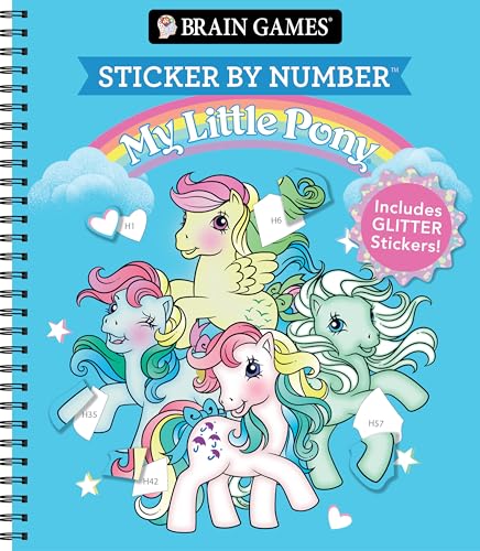 Brain Games - Sticker by Number: My Little Pony: Includes 1 Glitter Sticker Sheet to Complete Each Image!