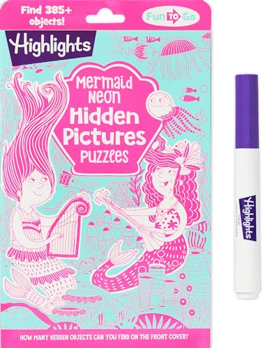 Mermaid Neon Hidden Pictures Puzzles (Highlights Fun to Go)