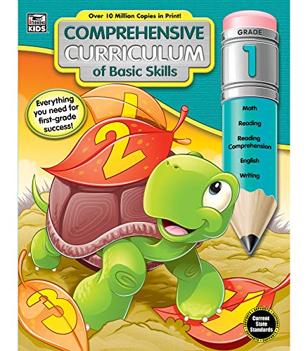 Comprehensive Curriculum of Basic Skills Workbook for 1st Grade—State Standard Lesson Plans for Reading and Math, Addition, Subtraction, Spelling (544 pgs)