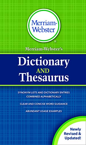 Merriam-Webster's Dictionary and Thesaurus, New Title, (Hardcover) 2020 Copyright