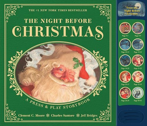 The Night Before Christmas Press and Play Storybook: The Classic Edition Hardcover Book Narrated by Jeff Bridges (Charles Santore Children's Classics)
