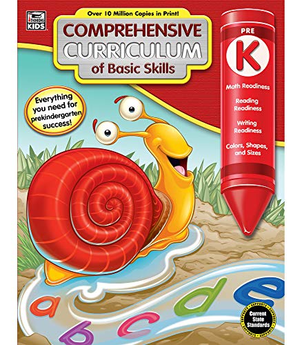 Comprehensive Curriculum of Basic Skills Workbook for Preschool—State Standard Lesson Plans, Numbers, Letters, Writing Recognition for Pre-K, Daycare (544 pgs)
