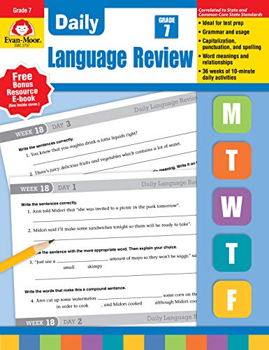 Evan-Moor Building Spelling Skills, Grade 7 Teacher's Edition - Supplemental Teaching Resource Workbook & Spelling Lists (Daily Language Review)