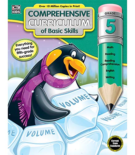 Comprehensive Curriculum of Basic Skills Fifth Grade Workbook—State Standards Lesson Plan and Activity Book for Math, Reading Comprehension, Writing (544 pgs)