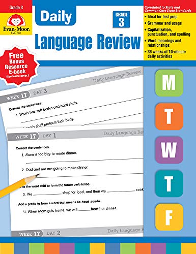 4 Pack EVAN-MOOR DAILY LANGUAGE REVIEW GR 3